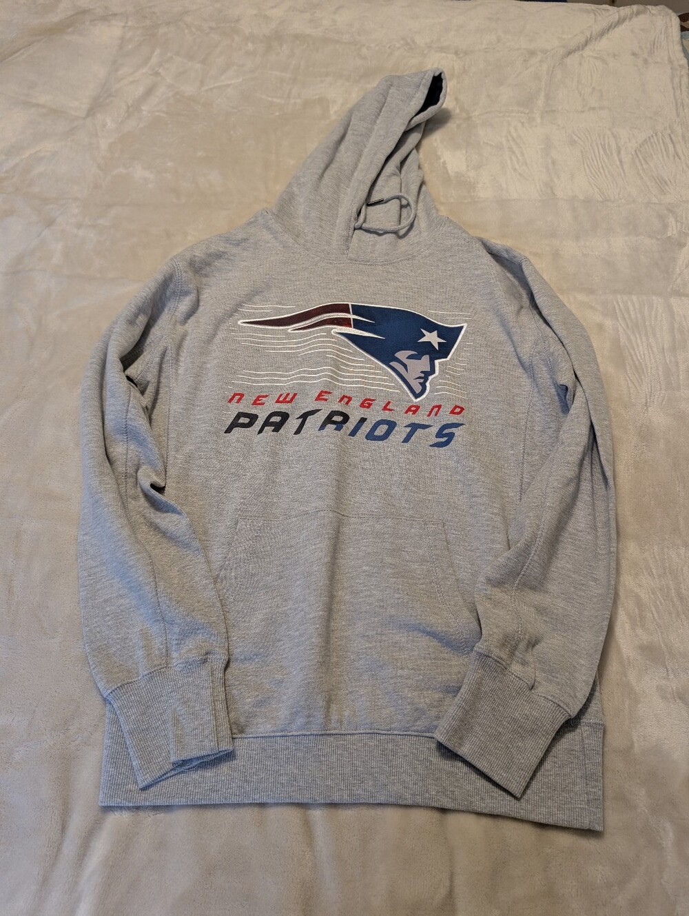 New England Patriots Gray Hoodie Mens Small New